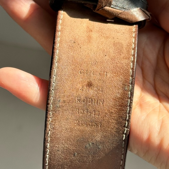 GUCCI GG Buckle Grey Vintage Men’s Belt - Picture 7 of 9